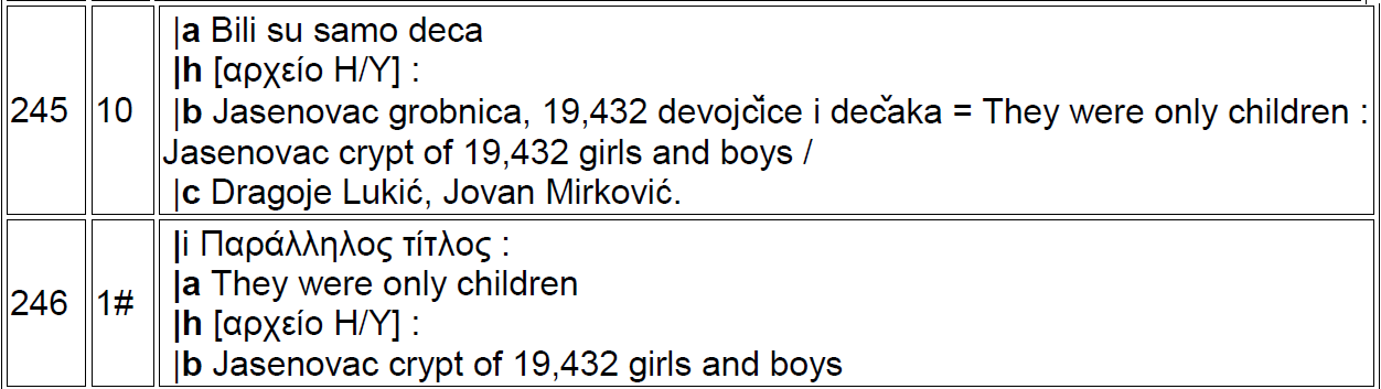 παράλληλος τίτλος